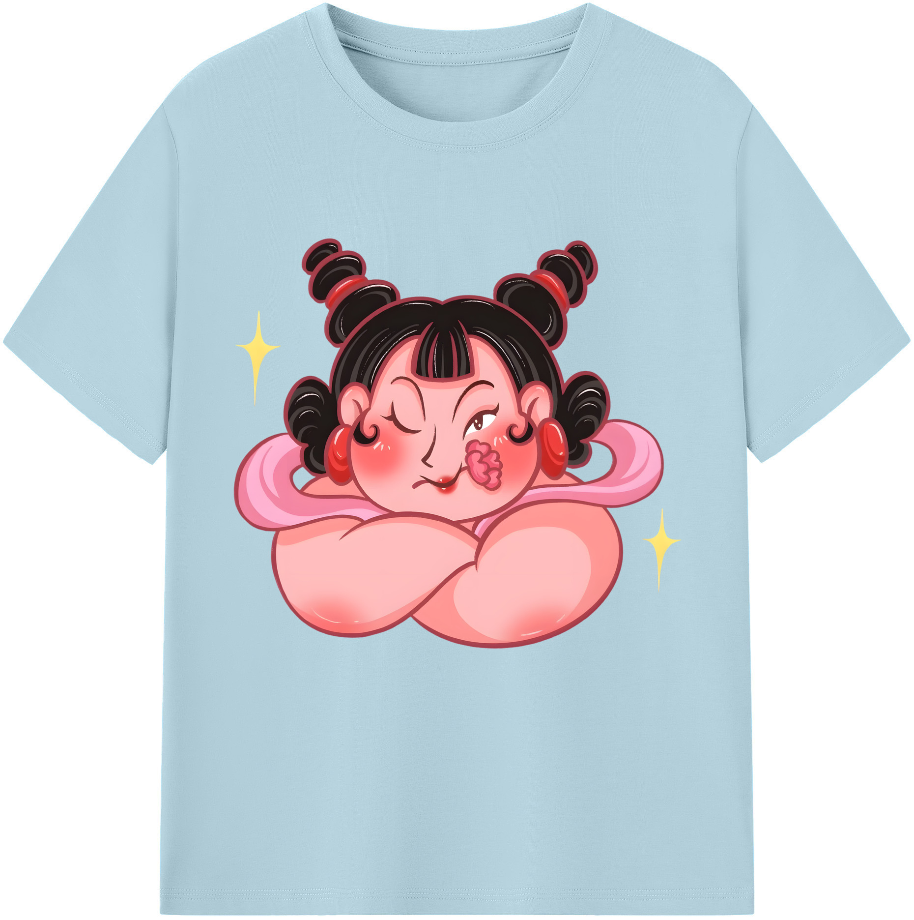 （画像用） Ne Zha 2 ナタ 魔童の大暴れ 綿100％半袖Tシャツ（フロントプリント）